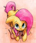  blue_eyes chromaskunk cutie_mark equine female feral fluttershy_(mlp) friendship_is_magic hair horse leash looking_at_viewer mammal my_little_pony pegasus pink_hair pony solo wings 