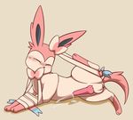  balls bdsm blush bondage bound canine_penis cum cumshot eeveelution eyes_closed girly knot male manoreo ninfia nintendo orgasm penis plain_background pok&#233;mon pok&eacute;mon ribbon_bondage ribbons solo spread_legs spreading sylveon tears video_games 