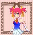  1girl artist_request blue_eyes chelia_blendy fairy_tail gloves pink_hair short_hair smile solo twintails 