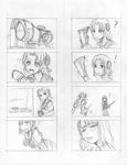  2girls 4koma =_= ? assault_rifle battle_rifle biting comic dat_ass greyscale gun hair_ornament highres lip_biting m14 m14_(upotte!!) m16 m16a4_(upotte!!) meme monochrome multiple_4koma multiple_girls panties_(pantsu-pirate) pun rifle scan school_uniform scope serafuku silent_comic sketch sparkle star star-shaped_pupils sweat symbol-shaped_pupils upotte!! weapon 