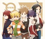  5boys cheren_(pokemon) hue_(pokemon) jun_(pokemon) male male_focus multiple_boys ookido_green pokemon silver_(pokemon) 