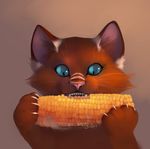  ambiguous_gender cat corn eating feline feral food fur mammal orphen_sirius red_fur solo 