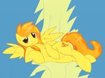  amber_eyes cutie_mark cymek equine female feral friendship_is_magic hair horse looking_at_viewer mammal multi-colored_hair my_little_pony pegasus pony smile solo spitfire_(mlp) two_tone_hair wing_boner wings wonderbolts_(mlp) 
