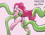  clopper-dude cutie_mark english_text equine female feral friendship_is_magic fur hair horse looking_back mammal my_little_pony open_mouth pink_background pink_fur pink_hair pinkie_pie_(mlp) plain_background pony pussy solo tentacles text tongue 