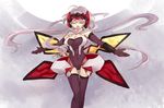  ahoge armor bangs bare_shoulders breasts cleavage cleavage_cutout closed_eyes covered_navel elbow_gloves faulds floating_hair full_moon gloves headgear large_breasts leotard long_hair magical_girl moon music nagi_mizuha outstretched_arms quad_tails senki_zesshou_symphogear silver_hair singing solo spread_arms thigh_gap thighhighs very_long_hair yukine_chris 