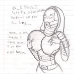  big_breasts blush breast_expansion breasts dragon-heart female grope mass_effect quarian sketch squish 