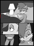  aval0nx bed chipmunk clothed clothing comic elias_acorn female half-dressed male mammal nipples panties rodent sally_acorn sega sonic_(series) topless underwear 