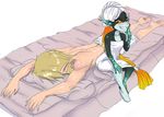  after_sex afterglow blonde_hair grin imp link long_hair low-tied_long_hair maniacpaint mattress midna naked_towel neon_trim pointy_ears red_eyes ruined_for_marriage sitting smile the_legend_of_zelda the_legend_of_zelda:_twilight_princess towel towel_on_head very_long_hair yellow_sclera 