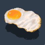  blue_background egg floating food fried_egg inunoya levitation no_humans original pixel_art 