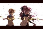  blonde_hair boro_(tn-boro) drill_hair long_hair mahou_shoujo_madoka_magica multiple_girls ponytail red_eyes red_hair sakura_kyouko tomoe_mami yellow_eyes 