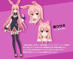  black_rabbit black_vest kuro_usagi mondaiji_tachi_ga_isekai_kara_kuru_sou_desu_yo? pink_hair rabbitears red_dress res_eyes stockings 