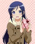  aragaki_ayase black_hair blue_eyes lavoy_(kurakuro) long_hair ore_no_imouto_ga_konna_ni_kawaii_wake_ga_nai solo valentine 