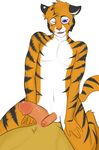  feline frottage fur gay hardyboy invalid_color lion male mammal orange_fur penis size_comparison stripes tiger trip twink yellow_fur 