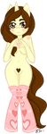  &lt;3 alpha_channel anthro blush breasts brown_eyes brown_hair equine female gooeyhoney hair horn looking_at_viewer mammal my_little_pony original_character pubes pussy socks unicorn 