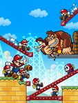  donkey_kong donkey_kong_(series) hammer mario mario_(series) mario_vs._donkey_kong:_mini-land_mayhem! mini_mario mini_shy_guy nintendo official_art pauline roller_coaster super_mario_bros. 