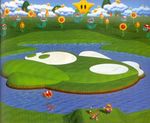  90s mario_(series) mario_golf nintendo official_art piranha_plant pointing super_mario_bros. wario yoshi 