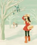  bad_id bad_pixiv_id bag barefoot beanie black_hair black_legwear boots coat duffel_bag gen_4_pokemon glaceon hat hikari_(pokemon) in_tree kuyuri_yuta long_hair lucario multiple_girls pantyhose peacoat pink_footwear pink_hair pokemon pokemon_(creature) pokemon_(game) pokemon_dppt pokemon_platinum running scarf snow sumomo_(pokemon) tree white_scarf winter_clothes 