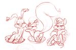  anus babs_bunny butt female fifi_la_fume group ishoka lagomorph looking_at_viewer looking_back mammal monochrome nude pinup plain_background pose presenting presenting_hindquarters pussy rabbit raised_tail rat rhubella_rat rodent sketch skunk smile tiny_toon_adventures tiny_toons warner_brothers white_background young 
