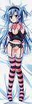  :o absurdres black_legwear blue_hair breasts dakimakura frilled_legwear full_body garter_belt haotone_tsubasa highres huge_filesize kisaragi_gold_star legs long_hair medium_breasts moribe_(rabumanyo) neck_ribbon nipples no_bra no_pussy panties panty_pull pink_legwear pink_panties purple_eyes ribbon shirt_pull solo striped striped_legwear thighhighs two_side_up underwear 