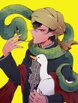  akira_agarkar_yamada bird black_hair dark_skin dark_skinned_male duck green_eyes snake tapioka tsuritama turban yoshikiri 