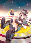  bad_id bad_pixiv_id boots braid glasses gloves hat nardack original pipe silver_hair solo twin_braids twintails yellow_eyes 