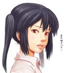 bad_id bad_pixiv_id black_hair brown_eyes face k-on! lips nagian nakano_azusa realistic solo translated twintails 