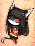  animal_ears bad_deviantart_id bad_id bell boots cat_ears chibi copyright_request flower hair_flower hair_ornament jingle_bell long_hair pamf red_eyes smile solo tail watermark 