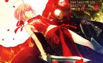  blonde_hair fate/extra fate/stay_night ribbons saber saber_extra short_hair sword weapon 