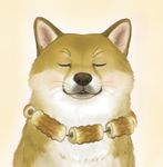  animal animal_focus blush closed_eyes copyright_request dog jewelry lowres necklace no_humans shiba_inu whiskers 