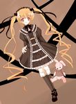  artist_request brown_eyes bunny copyright_request dress frills gothic_lolita lolita_fashion long_hair non-web_source orange_hair solo stuffed_animal stuffed_bunny stuffed_toy twintails 