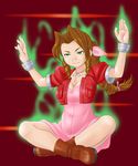  aerith_gainsborough braid braids breasts brown_hair cleavage final_fantasy final_fantasy_vii green_eyes hokuto_no_ken hokuto_ujou_haganken long_hair toki_(hokuto_no_ken) 