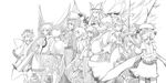  apron arm_cannon bad_id bad_pixiv_id bat_wings brooch crossed_arms everyone flandre_scarlet fujiwara_no_mokou full_body gem greyscale hat highres houraisan_kaguya jewelry komeiji_koishi lineart long_sleeves mob_cap monochrome moriya_suwako multiple_girls numako pillow_hat puffy_short_sleeves puffy_sleeves reiuji_utsuho remilia_scarlet saigyouji_yuyuko short_hair short_sleeves simple_background skirt standing tassel third_eye touhou waist_apron weapon white_background wide_sleeves wind wings witch_hat yakumo_ran yakumo_yukari yasaka_kanako 