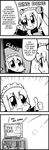  3ldkm 4koma bad_id bell bkub comic controller fumimi game_controller greyscale hard_translated hayane highres maid monochrome multiple_girls television thumbs_up translated 