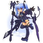  axe bad_id bad_pixiv_id blue_hair busou_shinki dd_(ijigendd) doll_joints mecha_musume red_eyes smile solo thighhighs valona weapon wings 
