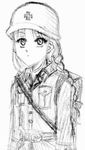  camouflage helmet innocent krautmarie military monochrome oekaki poorly_drawn steel_helmet 