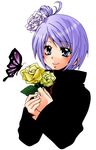  akatsuki_(naruto) akatsuki_uniform artist_request bug butterfly flower insect konan naruto naruto_(series) naruto_shippuuden purple_hair solo 