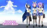  ahoge cloud day hiiragi_kagami hiiragi_tsukasa izumi_konata lucky_star mole mole_under_eye multiple_girls ryouou_school_uniform school_uniform serafuku sky sora_to_umi 