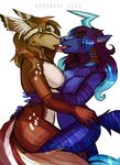  anthro breasts brown_hair couple duo equine eyes_closed female hair horn karzrave kissing lesbian mammal michelle_harvey open_mouth sketch tongue tongue_out two_tone_hair unicorn unknown_species 