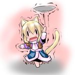  animal_ears blonde_hair cat_ears cat_tail chibi extra_ears hoshizuki_(seigetsu) juggling kemonomimi_mode mizuhashi_parsee open_mouth puru-see scarf solo tail touhou trembling |_| 