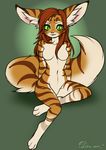  cabbit cat cute feline female hair hybrid lagomorph looking_at_viewer mammal meph rabbit red_hair rotarr sitting solo stripes tigerbunny unknown_artist 