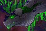  2017 dragon feral green_eyes headshot_portrait mollish portrait simple_background solo spines 