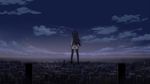  animated animated_gif ass black_hair cloud from_behind full_body kuroki_rei long_hair lowres national_shin_ooshima_school_uniform night night_sky non-web_source outdoors school_uniform sky solo standing vividred_operation 