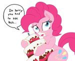  alpha_channel blue_eyes cake cutie_mark edit english_text equine female feral food friendship_is_magic fur hair horse joey-darkmeat mammal mezkal my_little_pony pink_fur pink_hair pinkie_pie_(mlp) plain_background pony solo text transparent_background 