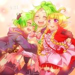  blonde_hair blush braid dress fire_emblem fire_emblem:_kakusei garter_straps headpiece laughing mamkute mark_(female)_(fire_emblem) mark_(fire_emblem) midriff mother_and_daughter multiple_girls nn_(fire_emblem) nono_(fire_emblem) open_mouth pink_legwear pointy_ears ponytail ribbon robe side_braid thighhighs twin_braids xmike_a2x 