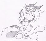  black_and_white clothing cutie_mark equine eyewear female feral friendship_is_magic glasses hair horn horse jacket joey-darkmeat mammal monochrome multi-colored_hair my_little_pony pencil_(art) pony sitting solo sunglasses unicorn vinyl_scratch_(mlp) 