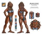  adecere amber_eyes breasts brown_scales dragonborn dungeons_&amp;_dragons female loincloth plain_background reptile scales scalie white_background 