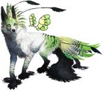  alpha_channel ambiguous_gender feathers feral fur green_fur solo tatchit white_fur 