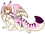  breasts cat collar feline female hizzie leash looking_at_viewer mammal nude pussy solo unknown_species wings 