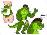  abs biceps comic dinosaur english_text flexing human male mammal maxime-jeanne muscles pecs reptile scalie sequence text theropod topless transformation tyrannosaurus_rex 