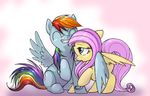  female feral flutterdashwhore fluttershy_(mlp) friendship_is_magic hug lesbian mammal my_little_pony pegasus rainbow_dash_(mlp) wings 